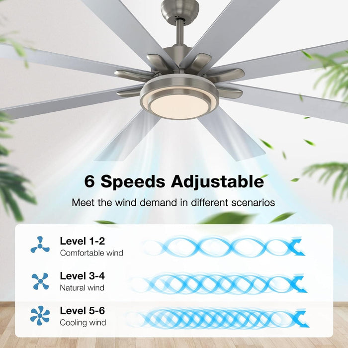 62 in. Remote Control Ceiling Fan with Light, Reversible Nickel Ceiling Fan -3-ErisView
