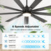 62 in. Silent Reversible DC Ceiling Fan, Remote Control Ceiling Fan with Light, Black 9 Blades Dimmable LED Ceiling Fan Light-2-ErisView