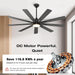 62 in. Silent Reversible DC Ceiling Fan, Remote Control Ceiling Fan with Light, Black 9 Blades Dimmable LED Ceiling Fan Light-5-ErisView