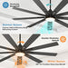 62 in. Silent Reversible DC Ceiling Fan, Remote Control Ceiling Fan with Light, Black 9 Blades Dimmable LED Ceiling Fan Light-8-ErisView