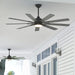 62 in. Silent Reversible DC Ceiling Fan, Remote Control Ceiling Fan with Light, Black 9 Blades Dimmable LED Ceiling Fan Light-9-ErisView