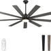 62 in. Silent Reversible DC Ceiling Fan, Remote Control Ceiling Fan with Light, Black 9 Blades Dimmable LED Ceiling Fan Light-1-ErisView