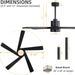 64 in. 5 Blade Remote Control Fan with Light, Nice Ceiling Fans, LED Ceiling Fan for Kitchen Bedroom Living Room, Matte Black Brass Ceiling Fan-11-ErisView