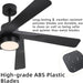 64 in. 5 Blade Remote Control Fan with Light, Nice Ceiling Fans, LED Ceiling Fan for Kitchen Bedroom Living Room, Matte Black Brass Ceiling Fan-15-ErisView
