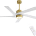 64 in. 5 Blade Remote Control Fan with Light, Nice Ceiling Fans, LED Ceiling Fan for Kitchen Bedroom Living Room, Matte Black Brass Ceiling Fan-25-ErisView