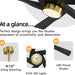 64 in. 5 Blade Remote Control Fan with Light, Nice Ceiling Fans, LED Ceiling Fan for Kitchen Bedroom Living Room, Matte Black Brass Ceiling Fan-5-ErisView