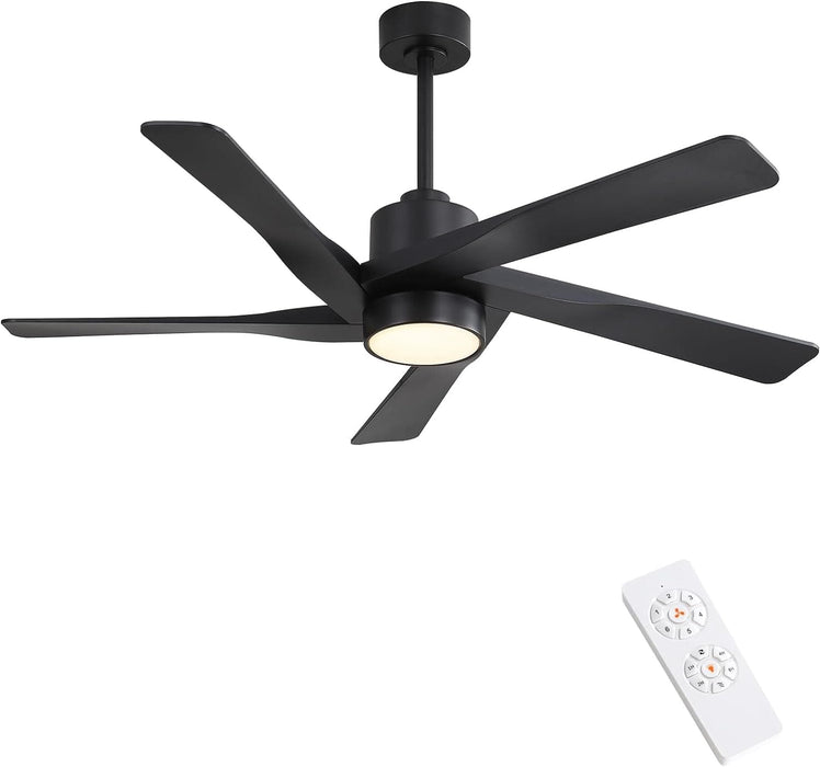 64 in. 5 Blade Remote Control Fan with Light, Nice Ceiling Fans, LED Ceiling Fan for Kitchen Bedroom Living Room, Matte Black Brass Ceiling Fan-9-ErisView