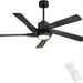 64 in. 5 Blade Remote Control Fan with Light, Nice Ceiling Fans, LED Ceiling Fan for Kitchen Bedroom Living Room, Matte Black Brass Ceiling Fan-9-ErisView