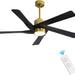 64 in. 5 Blade Remote Control Fan with Light, Nice Ceiling Fans, LED Ceiling Fan for Kitchen Bedroom Living Room, Matte Black Brass Ceiling Fan-1-ErisView