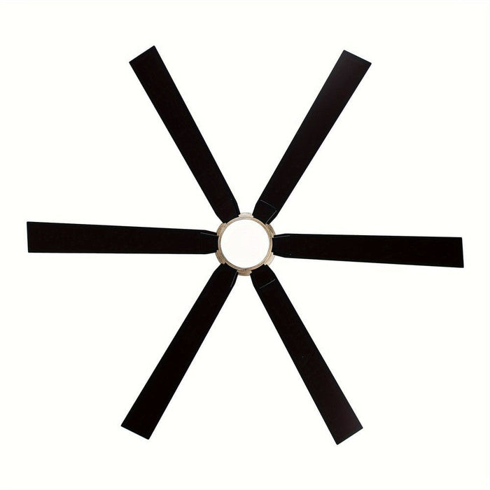 65 in. 6-Blade Large Industrial LED Ceiling Fan, Downrod Mount Reversible Ceiling Fan with LED Light Remote Control-ErisView
