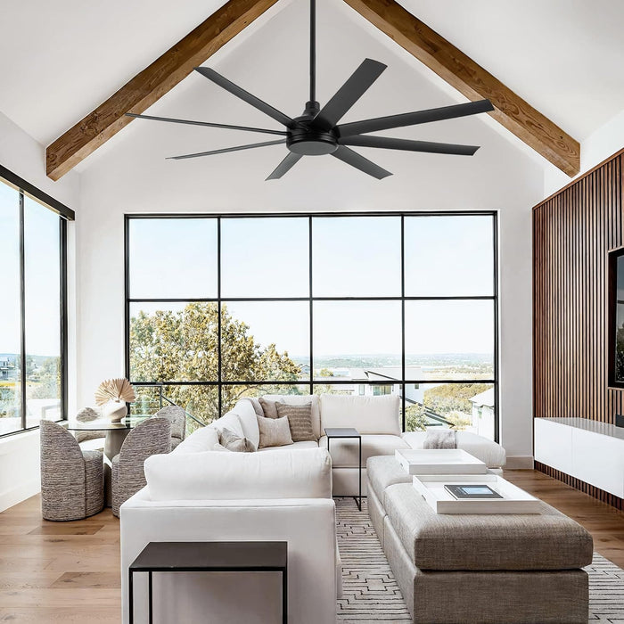 65 in. Black Ceiling Fans without Lights, Modern Farmhouse Ceiling Fan with Remote Control, Quite Reversible Ceiling Fan for Kitchen Living Room Bedroom-5-ErisView