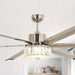 65 in. Ceiling Fan with LED Light, 6-Blade Large Crystal Ceiling Fan with Remote Control for Living Room-ErisView