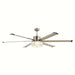 65 in. Ceiling Fan with LED Light, 6-Blade Large Crystal Ceiling Fan with Remote Control for Living Room-ErisView