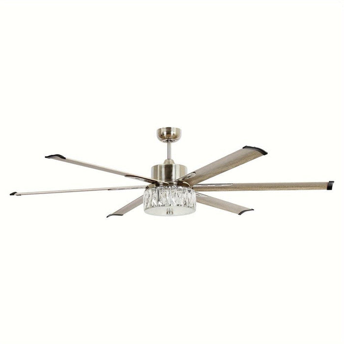 65 in. Ceiling Fan with LED Light, 6-Blade Large Crystal Ceiling Fan with Remote Control for Living Room-ErisView