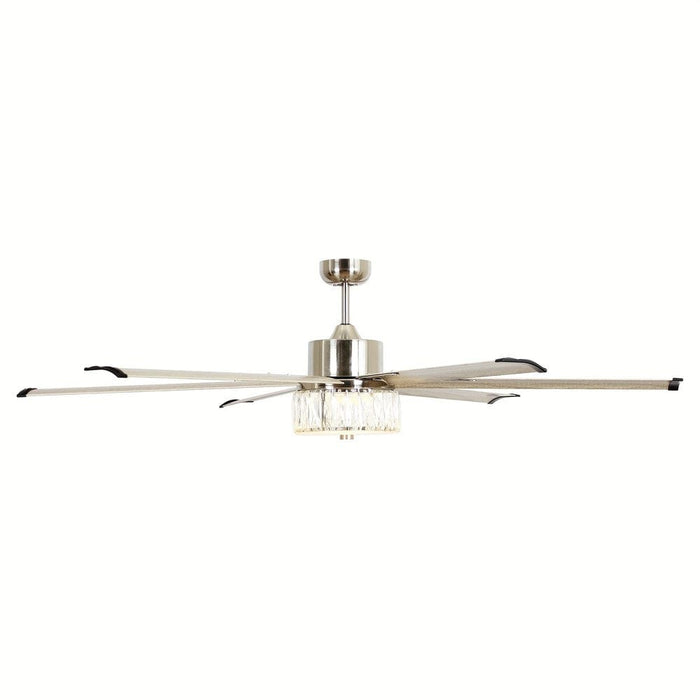 65 in. Ceiling Fan with LED Light, 6-Blade Large Crystal Ceiling Fan with Remote Control for Living Room-ErisView
