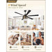 65 in. Farmhouse Caged Ceiling Fan with Lights Remote, Black Industrial Reversible Quiet Ceiling Fans, Large Ceiling Fan for Living Room Bedroom-4-ErisView