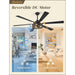 65 in. Farmhouse Caged Ceiling Fan with Lights Remote, Black Industrial Reversible Quiet Ceiling Fans, Large Ceiling Fan for Living Room Bedroom-6-ErisView