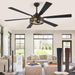 65 in. Farmhouse Caged Ceiling Fan with Lights Remote, Black Industrial Reversible Quiet Ceiling Fans, Large Ceiling Fan for Living Room Bedroom-1-ErisView
