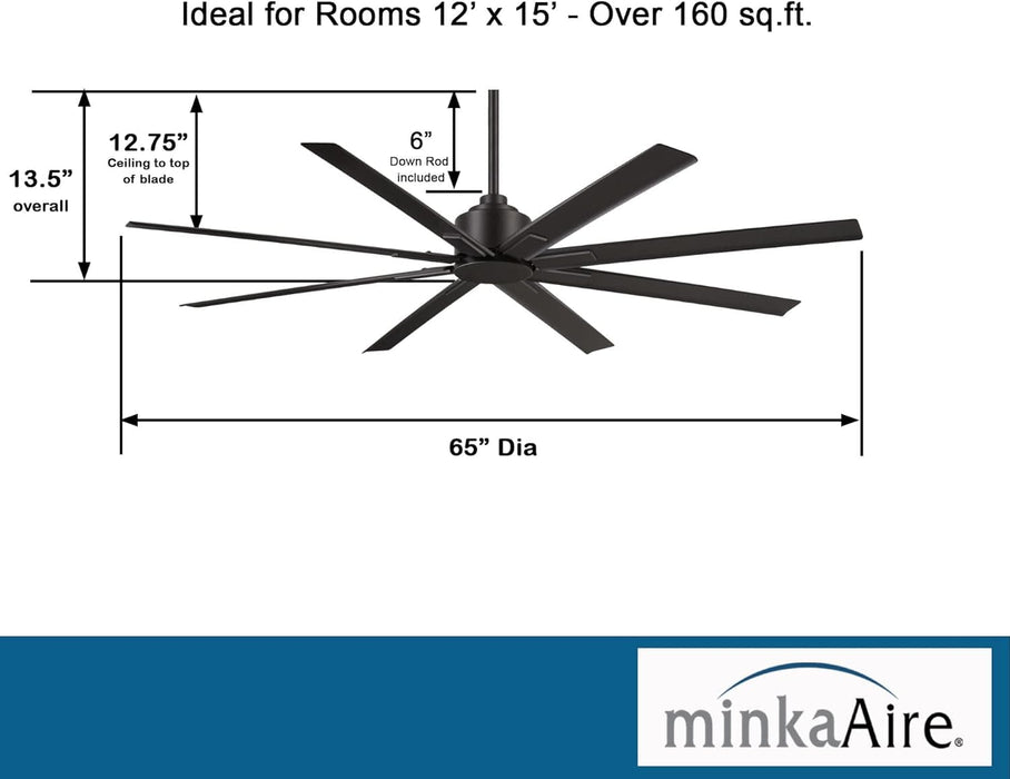 65 in. Huge Ceiling Fan with Remote Wall Control, Cooling Ceiling Fan-3-ErisView