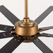 65 in. Industrial Downrod Mount LED Ceiling Fan with Light and Remote Control, 8-Blade Large Gold Ceiling Fan-ErisView