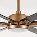 65 in. Industrial Downrod Mount LED Ceiling Fan with Light and Remote Control, 8-Blade Large Gold Ceiling Fan-ErisView