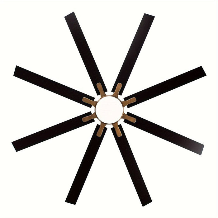 65 in. Industrial Downrod Mount LED Ceiling Fan with Light and Remote Control, 8-Blade Large Gold Ceiling Fan-ErisView