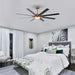 65 in. Large 8-Blade Industrial Living Room Ceiling Fan, Black Downrod Mount Ceiling Fan with LED Light Kit and Remote Control for Bedroom-ErisView