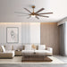 65 in. Large 8-Blade Industrial Living Room Ceiling Fan, Black Downrod Mount Ceiling Fan with LED Light Kit and Remote Control for Bedroom-ErisView