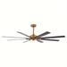 65 in. Large 8-Blade Industrial Living Room Ceiling Fan, Black Downrod Mount Ceiling Fan with LED Light Kit and Remote Control for Bedroom-ErisView