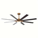 65 in. Large 8-Blade Industrial Living Room Ceiling Fan, Black Downrod Mount Ceiling Fan with LED Light Kit and Remote Control for Bedroom-ErisView