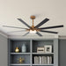 65 in. Large 8-Blade Industrial Living Room Ceiling Fan, Black Downrod Mount Ceiling Fan with LED Light Kit and Remote Control for Bedroom-ErisView