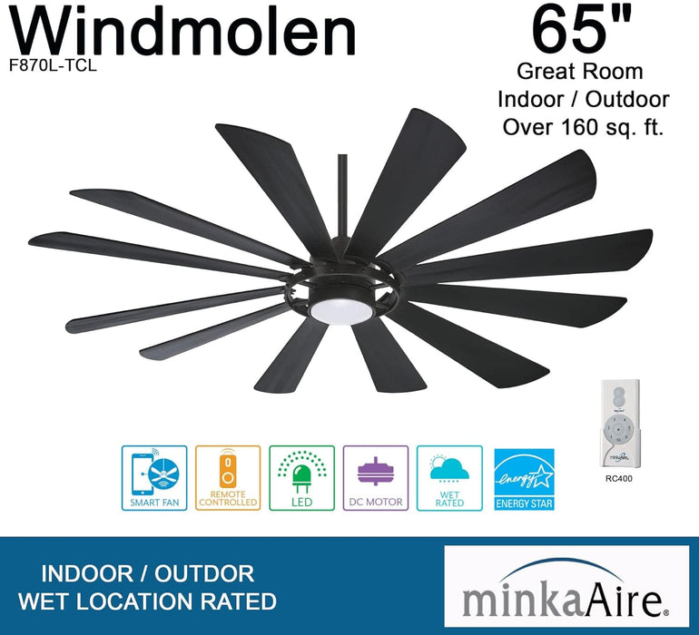 65 in. Large Outdoor Ceiling Fans with LED Light and Remote Control, Exterior Ceiling Fans-4-ErisView