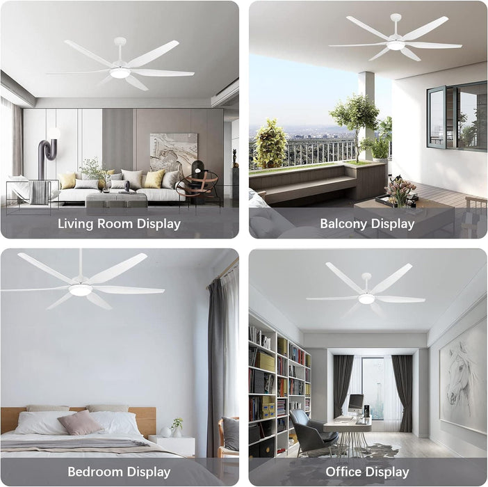 65 in. Outdoor LED Ceiling Fan with Light and Remote, Quiet Ceiling Fans with Lights, Big Farmhouse Outdoor Patio Ceiling Fan-6-ErisView