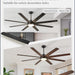 65 in. Remote Control Ceiling Fan and Light, Black Ceiling Fan for Living Room Bedroom, Outdoor Fan for Patio, Exterior Fans-4-ErisView