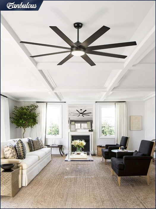 65 in. Remote Control Ceiling Fan and Light, Black Ceiling Fan for Living Room Bedroom, Outdoor Fan for Patio, Exterior Fans-8-ErisView