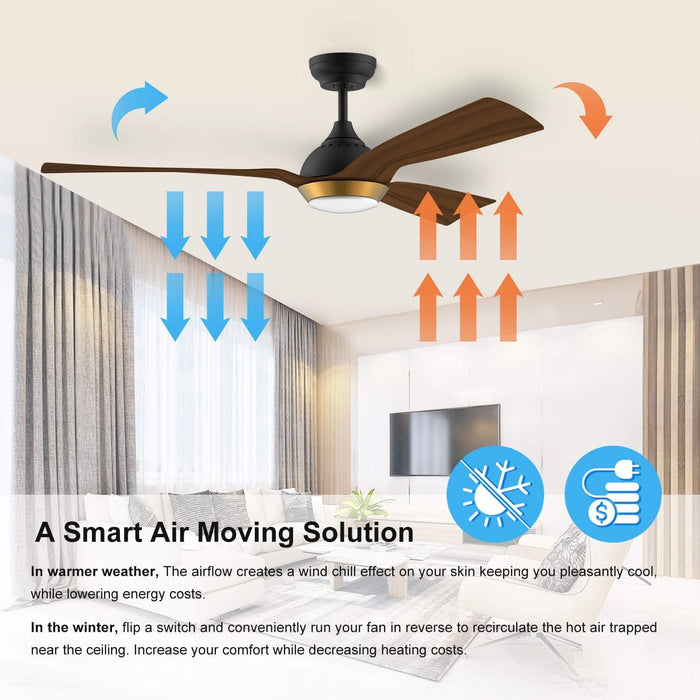 65 in. Smart Large Outdoor Fan, Remote Ceiling Fan with Light, Farmhouse Walnut Reversible DC Ceiling Fan, Propeller Ceiling Fan for Patio Living Room-12-ErisView
