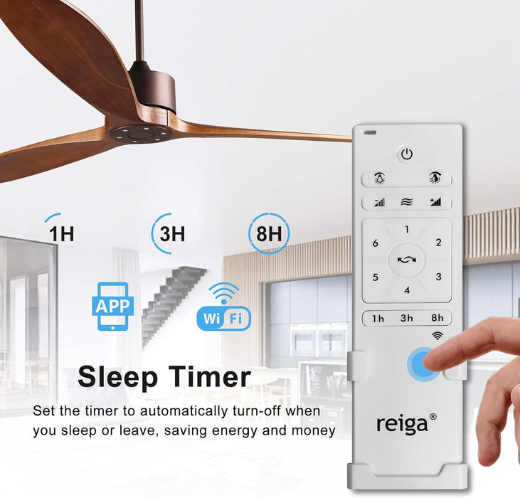 65 in. Smart Large Outdoor Fan, Remote Ceiling Fan with Light, Farmhouse Walnut Reversible DC Ceiling Fan, Propeller Ceiling Fan for Patio Living Room-21-ErisView