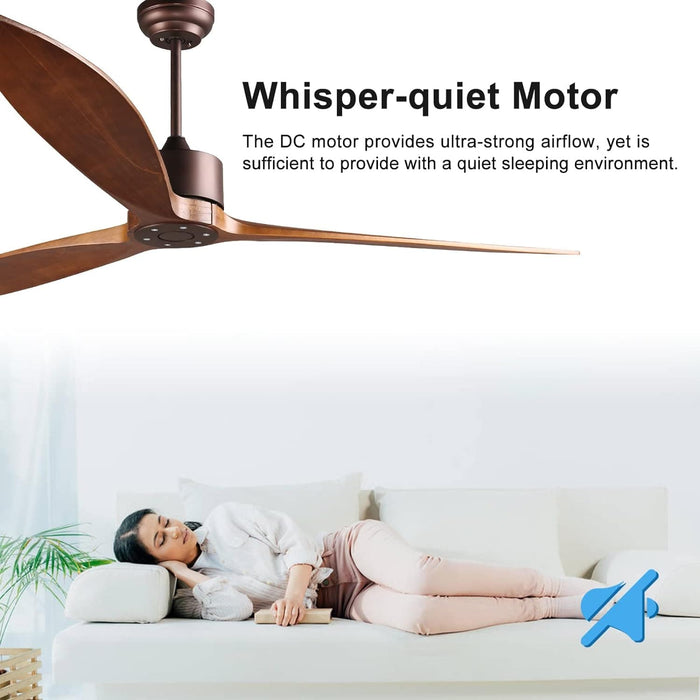 65 in. Smart Large Outdoor Fan, Remote Ceiling Fan with Light, Farmhouse Walnut Reversible DC Ceiling Fan, Propeller Ceiling Fan for Patio Living Room-23-ErisView