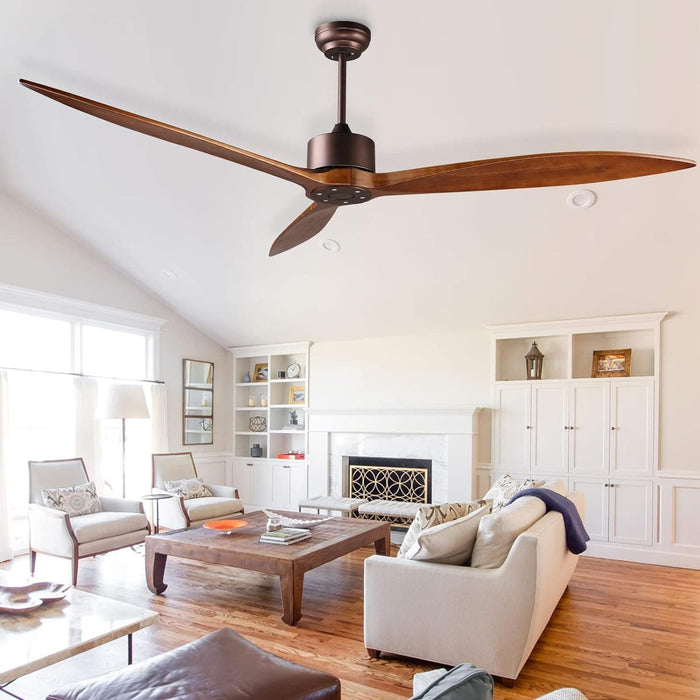 65 in. Smart Large Outdoor Fan, Remote Ceiling Fan with Light, Farmhouse Walnut Reversible DC Ceiling Fan, Propeller Ceiling Fan for Patio Living Room-25-ErisView