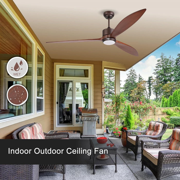 65 in. Smart Large Outdoor Fan, Remote Ceiling Fan with Light, Farmhouse Walnut Reversible DC Ceiling Fan, Propeller Ceiling Fan for Patio Living Room-2-ErisView