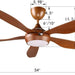 65 in. Smart Large Outdoor Fan, Remote Ceiling Fan with Light, Farmhouse Walnut Reversible DC Ceiling Fan, Propeller Ceiling Fan for Patio Living Room-38-ErisView