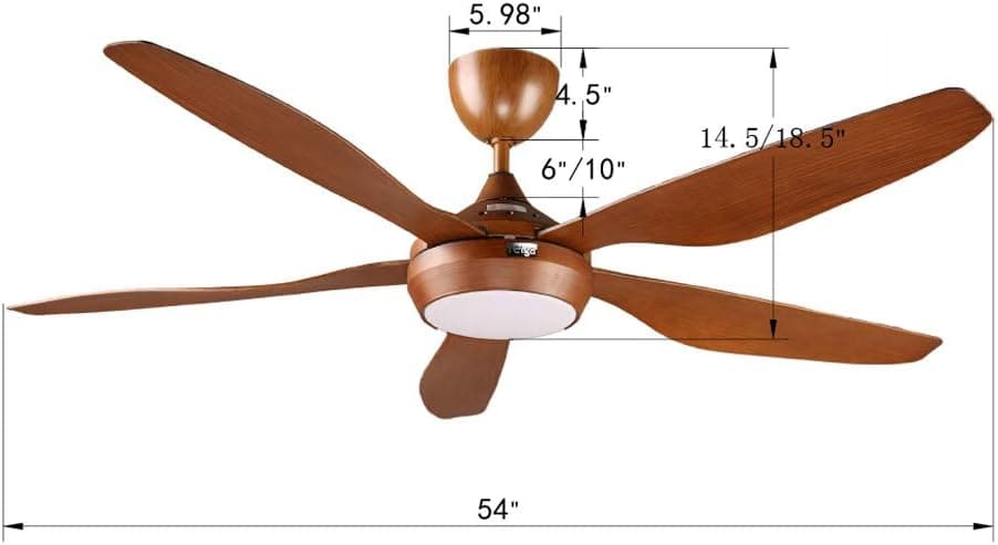 65 in. Smart Large Outdoor Fan, Remote Ceiling Fan with Light, Farmhouse Walnut Reversible DC Ceiling Fan, Propeller Ceiling Fan for Patio Living Room-38-ErisView
