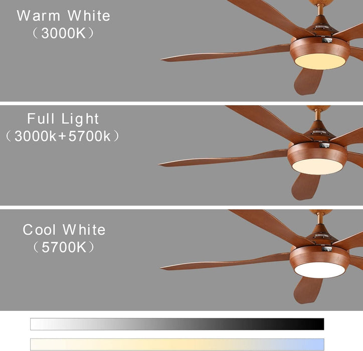65 in. Smart Large Outdoor Fan, Remote Ceiling Fan with Light, Farmhouse Walnut Reversible DC Ceiling Fan, Propeller Ceiling Fan for Patio Living Room-42-ErisView