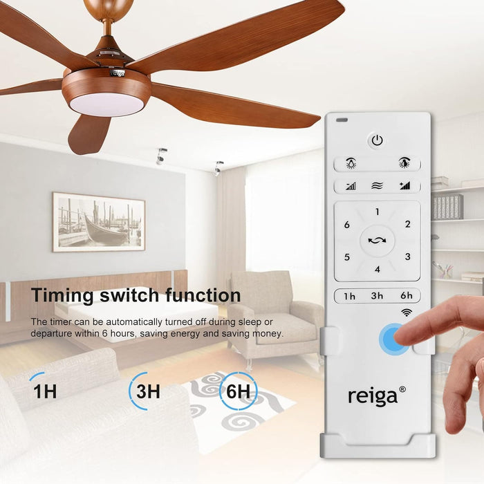 65 in. Smart Large Outdoor Fan, Remote Ceiling Fan with Light, Farmhouse Walnut Reversible DC Ceiling Fan, Propeller Ceiling Fan for Patio Living Room-43-ErisView