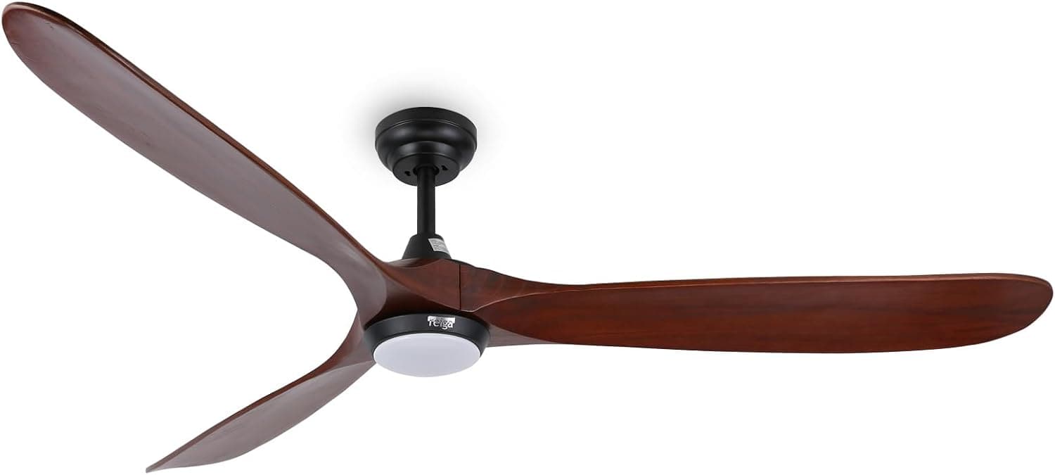 65 in. Smart Large Outdoor Fan, Remote Ceiling Fan with Light, Farmhouse Walnut Reversible DC Ceiling Fan, Propeller Ceiling Fan for Patio Living Room-44-ErisView