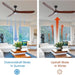 65 in. Smart Large Outdoor Fan, Remote Ceiling Fan with Light, Farmhouse Walnut Reversible DC Ceiling Fan, Propeller Ceiling Fan for Patio Living Room-48-ErisView