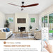 65 in. Smart Large Outdoor Fan, Remote Ceiling Fan with Light, Farmhouse Walnut Reversible DC Ceiling Fan, Propeller Ceiling Fan for Patio Living Room-49-ErisView