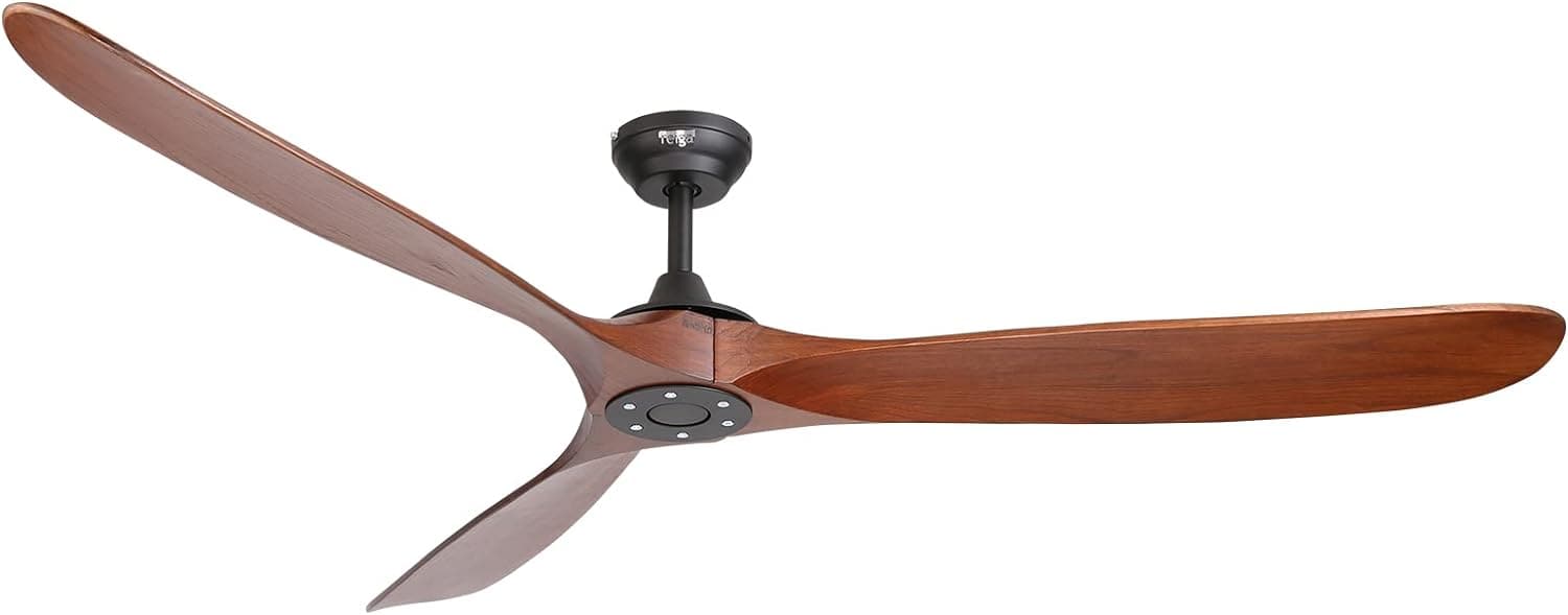 65 in. Smart Large Outdoor Fan, Remote Ceiling Fan with Light, Farmhouse Walnut Reversible DC Ceiling Fan, Propeller Ceiling Fan for Patio Living Room-53-ErisView