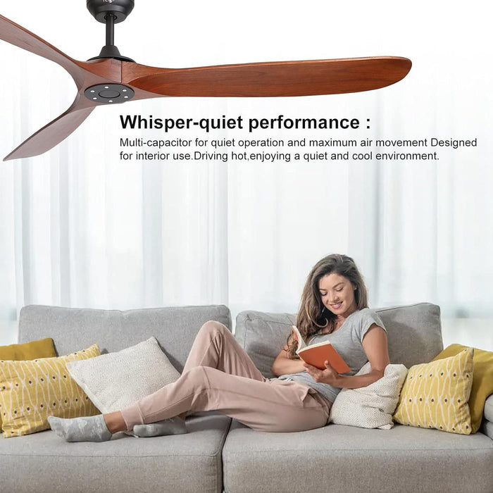65 in. Smart Large Outdoor Fan, Remote Ceiling Fan with Light, Farmhouse Walnut Reversible DC Ceiling Fan, Propeller Ceiling Fan for Patio Living Room-57-ErisView