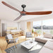 65 in. Smart Large Outdoor Fan, Remote Ceiling Fan with Light, Farmhouse Walnut Reversible DC Ceiling Fan, Propeller Ceiling Fan for Patio Living Room-59-ErisView
